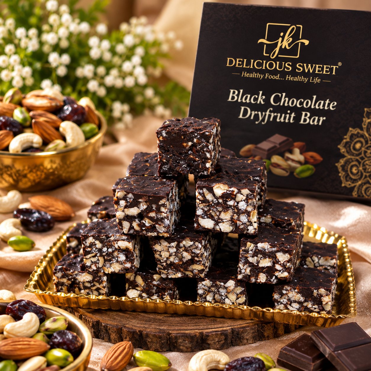 Dark Chocolate Dryfruit Bites