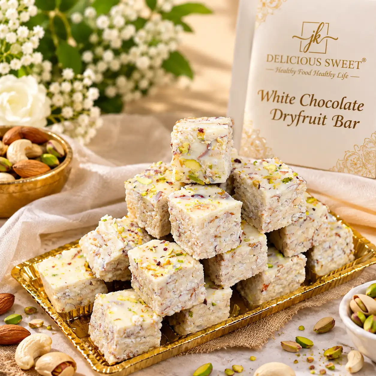 White Chocolate Dryfruit Bites