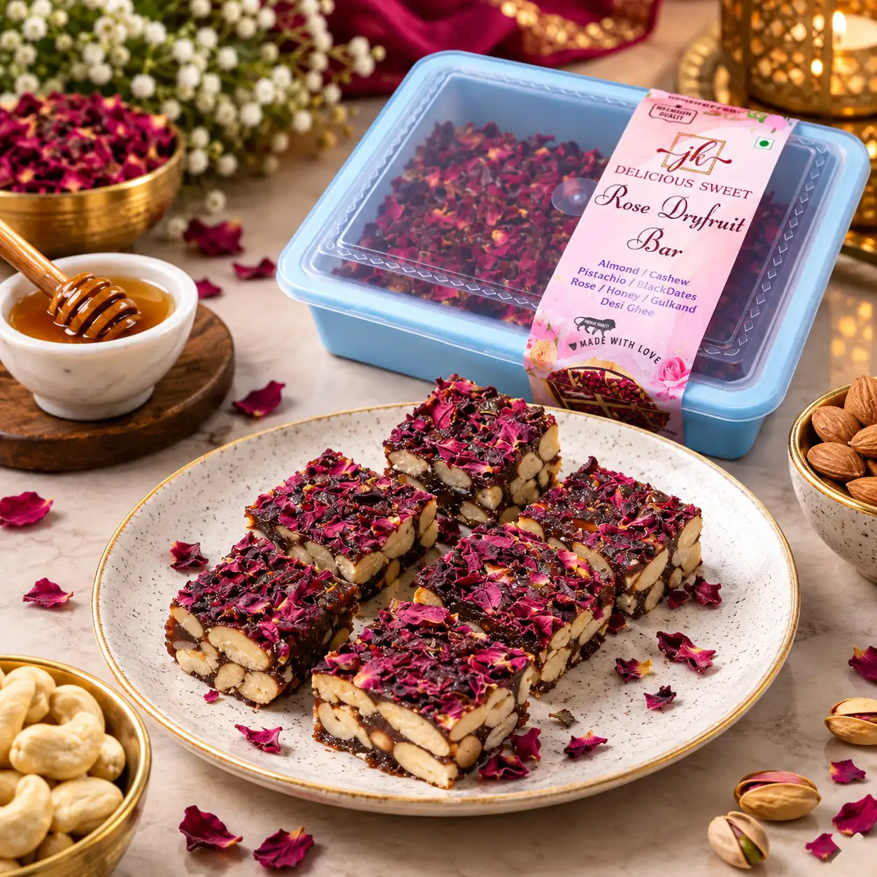 Premium Rose Dryfruit Bar